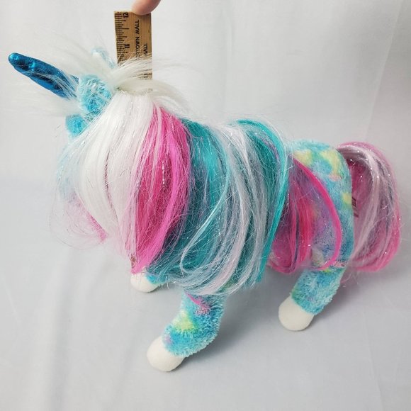 Douglas Cuddle Toy Sapphire Princess Unicorn Plush 769 Stuffed Blue Rainbow Mane - Picture 11 of 11